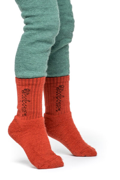 Woolpower Kids Socks Classic Logo 400 Autumn Red 32-35