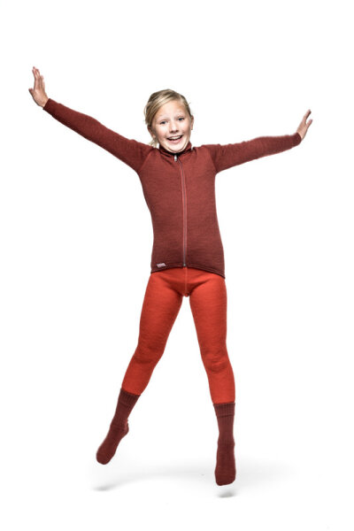 Woolpower Kids Full Zip Jacket 400 rust red 110/116