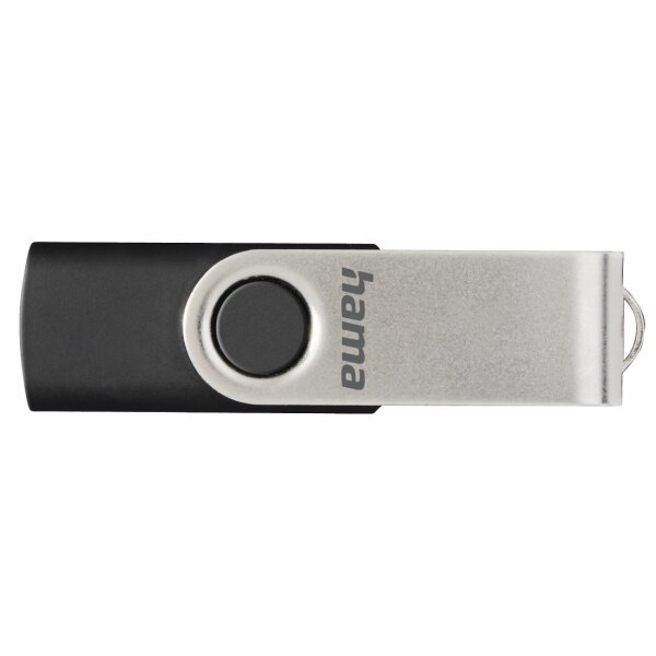 Hama USB-Stick "Rotate", USB 2.0, 16GB, 10MB/s, Schwarz/Silber