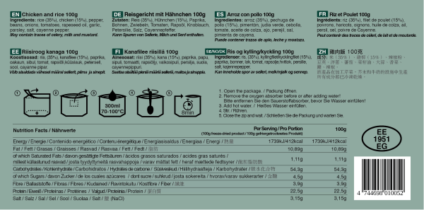 Tactical Foodpack Curry Chicken and Rice Hauptgericht