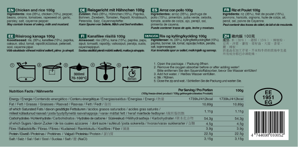 Tactical Foodpack Chicken and Rice Hauptgericht