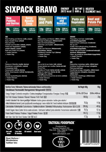 Tactical Foodpack Six Pack Bravo Combo