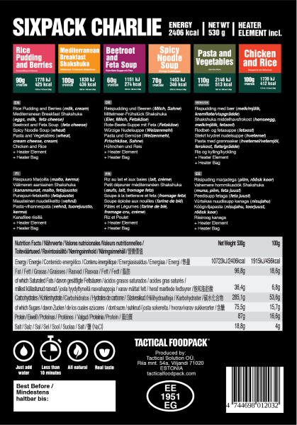 Tactical Foodpack Six Pack Charlie Combo