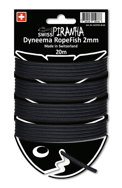 SwissPiranha RopeFish Dyneema 20m 2mm black