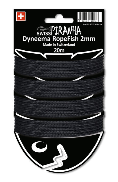 SwissPiranha RopeFish Dyneema 20m 2mm black