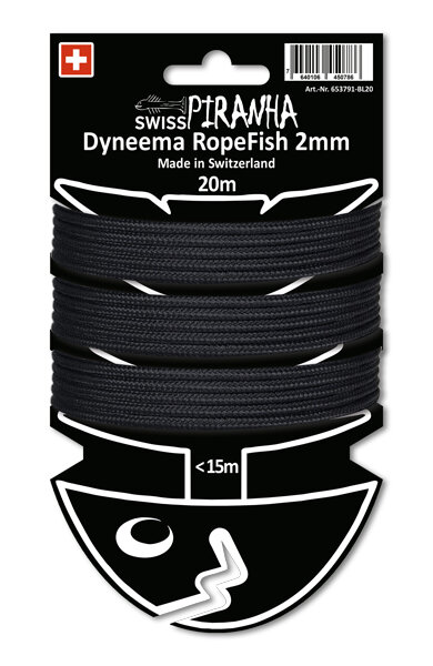 SwissPiranha RopeFish Dyneema 20m 2mm black