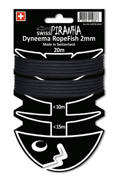 SwissPiranha RopeFish Dyneema 20m 2mm black