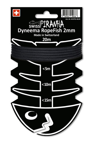 SwissPiranha RopeFish Dyneema 20m 2mm black