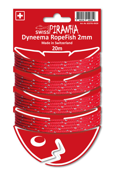 SwissPiranha RopeFish Dyneema 20m 2mm red-reflecting