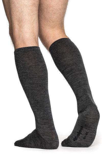 Woolpower Socks Liner Knee High grau 45-48