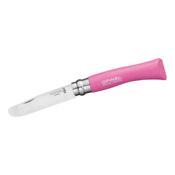 Opinel No 07 Kindermesser rostfrei Buchenholz Pink