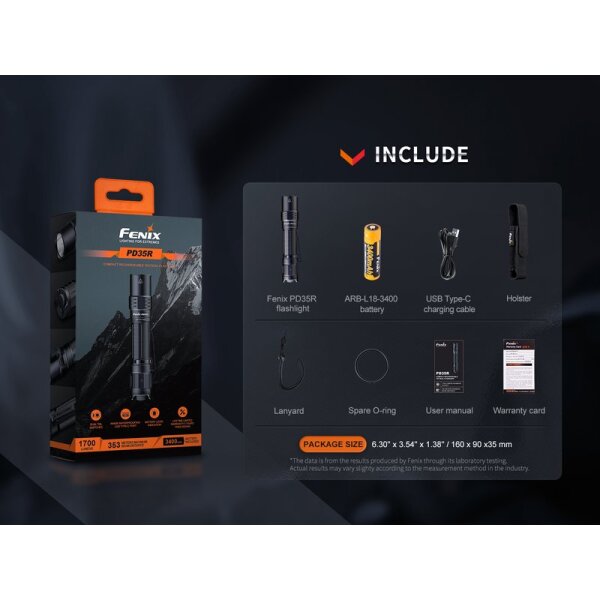 Fenix PD35R LED Taschenlampe mit USB  C Anschluss