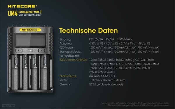 Nitecore UM4 USB-Ladegerät