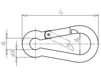 Karabinerhaken Stahl verzinkt Form C  DIN 5299