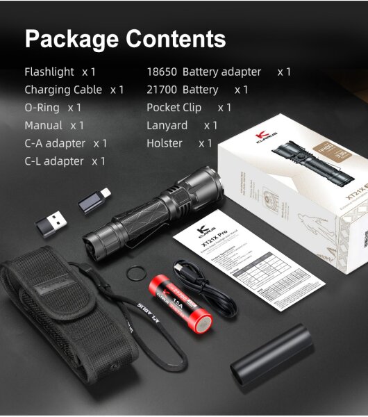 Klarus XT21X Pro 4400lm Tactical Flashlight