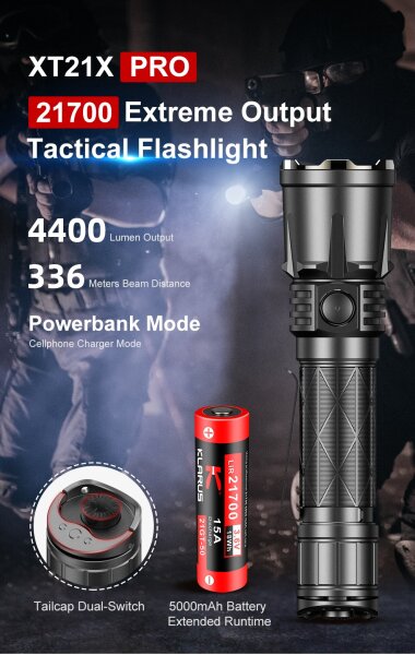 Klarus XT21X Pro 4400lm Tactical Flashlight