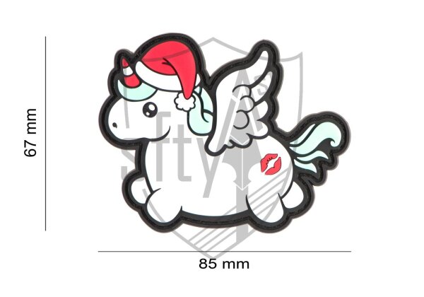 JTG Christmas Unicorn / Merry KISSMYASS Patch, fullcolor / JTG 3D Rubber Patch