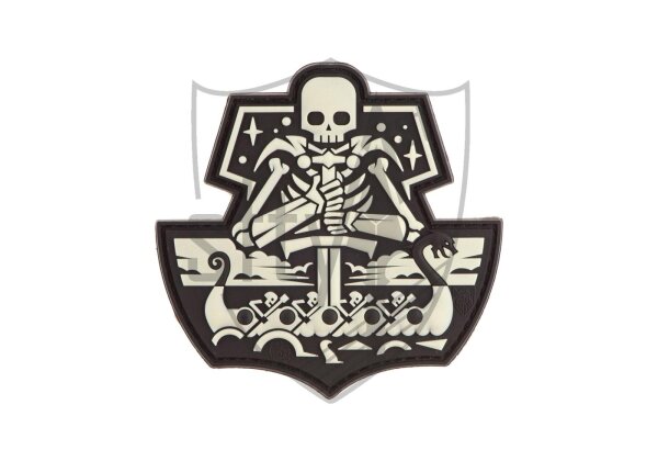 JTG Ghost Ship Skull Rubber Patch Glow in the Dark