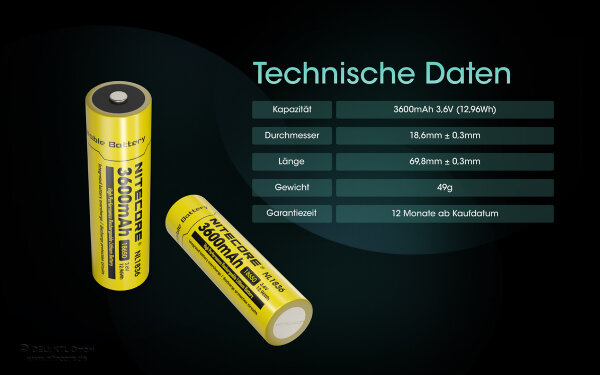 Nitecore Li-Ion Akku 18650 3600mAh NL1836