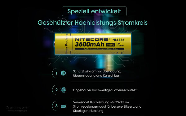 Nitecore Li-Ion Akku 18650 3600mAh NL1836