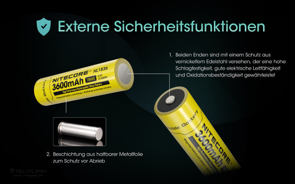 Nitecore Li-Ion Akku 18650 3600mAh NL1836