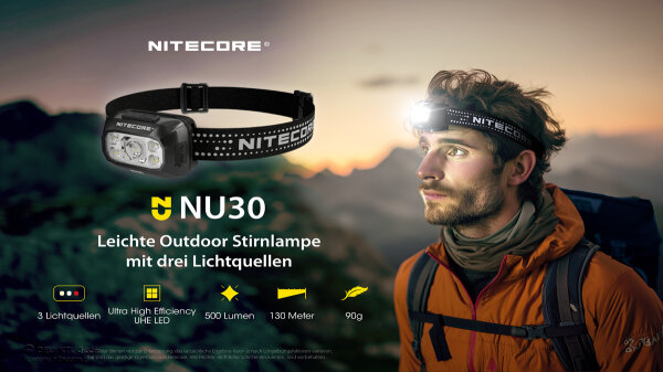 Nitecore NU30 - schwarz, 500 Lumen